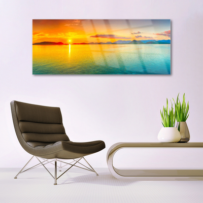 Quadro su vetro Paesaggio del sole del mare