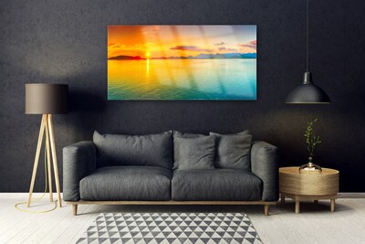 Quadro su vetro Paesaggio del sole del mare