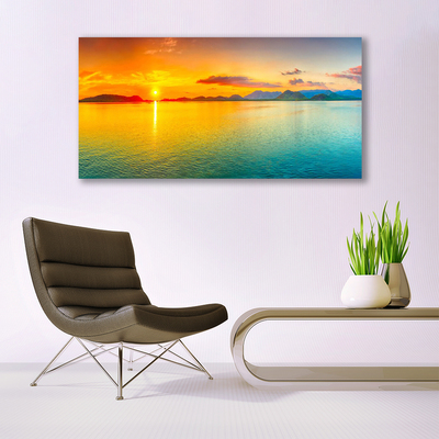 Quadro su vetro Paesaggio del sole del mare