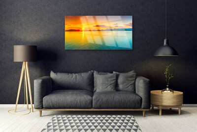 Quadro su vetro Paesaggio del sole del mare