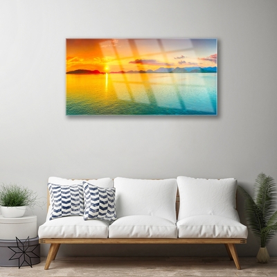 Quadro su vetro Paesaggio del sole del mare