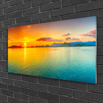 Quadro su vetro Paesaggio del sole del mare