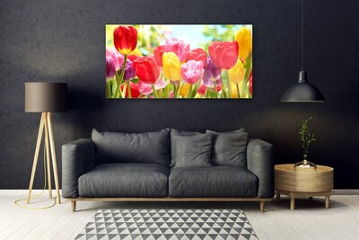 Quadro vetro Tulipani Fiori Pianta