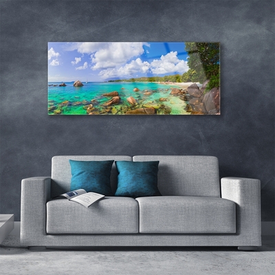 Quadro di vetro Paesaggio spiaggia mare