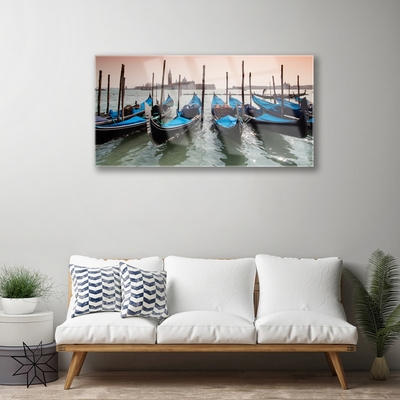 Quadro su vetro Barche Architettura dell'acqua