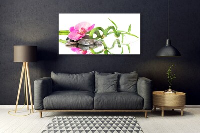 Quadro in vetro Pietre di fiori di bambù