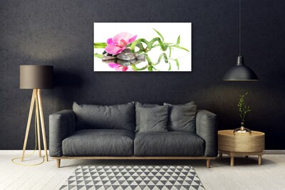 Quadro in vetro Pietre di fiori di bambù