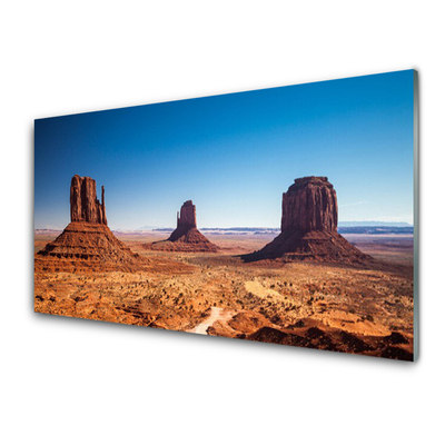 Quadro in vetro Paesaggio delle montagne del deserto
