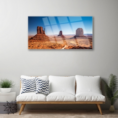 Quadro in vetro Paesaggio delle montagne del deserto