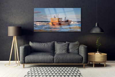 Quadro vetro Barca Mare Paesaggio