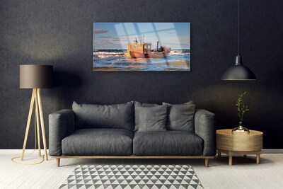 Quadro vetro Barca Mare Paesaggio