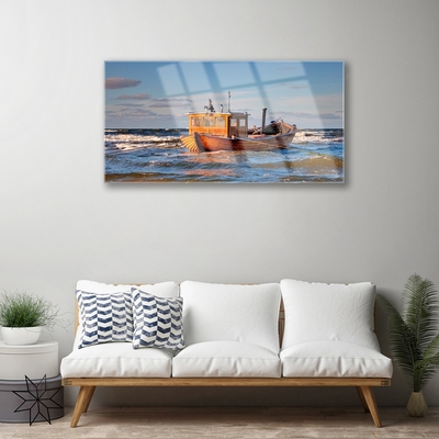 Quadro vetro Barca Mare Paesaggio