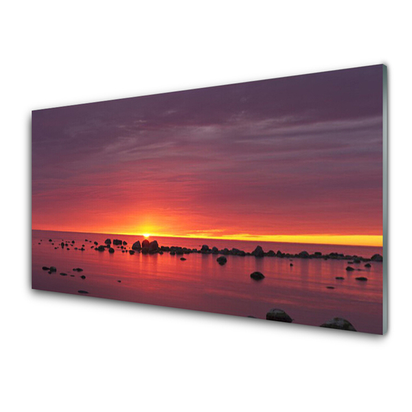 Quadro su vetro Paesaggio del sole del mare