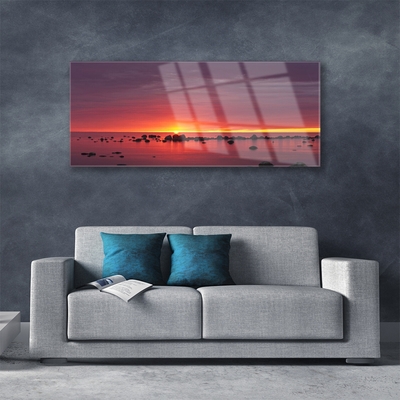 Quadro su vetro Paesaggio del sole del mare