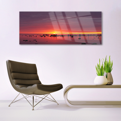 Quadro su vetro Paesaggio del sole del mare