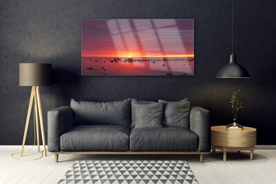 Quadro su vetro Paesaggio del sole del mare