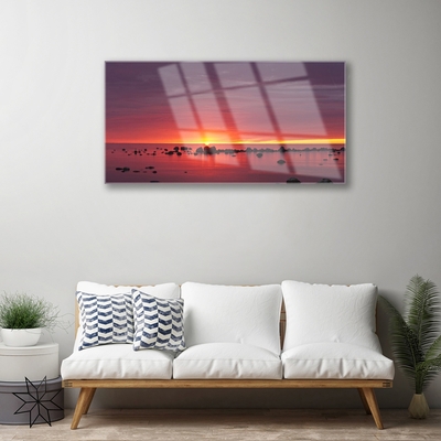 Quadro su vetro Paesaggio del sole del mare