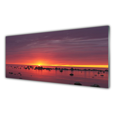 Quadro su vetro Paesaggio del sole del mare