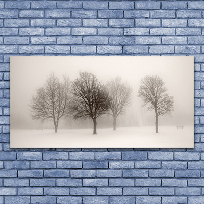 Quadro su vetro Neve Alberi Paesaggio