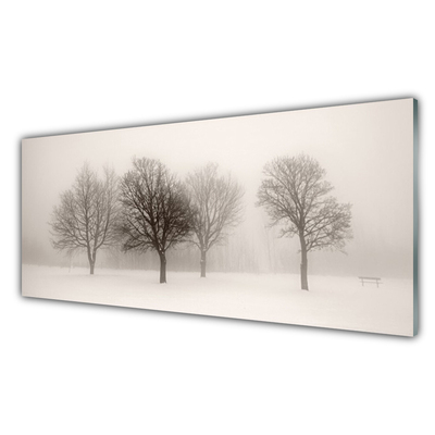 Quadro su vetro Neve Alberi Paesaggio