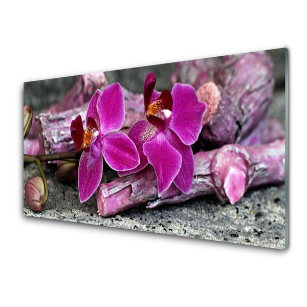 Quadro in vetro Legno Fiori Pianta Natura