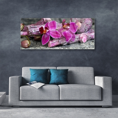 Quadro in vetro Legno Fiori Pianta Natura