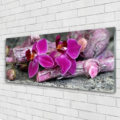 Quadro in vetro Legno Fiori Pianta Natura