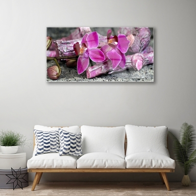 Quadro in vetro Legno Fiori Pianta Natura