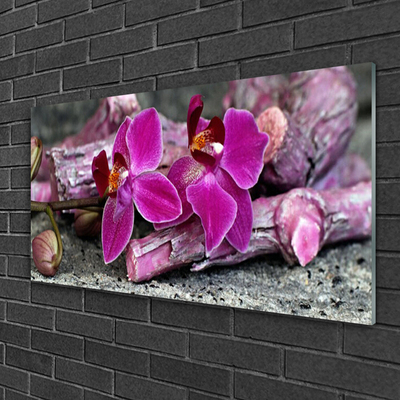 Quadro in vetro Legno Fiori Pianta Natura