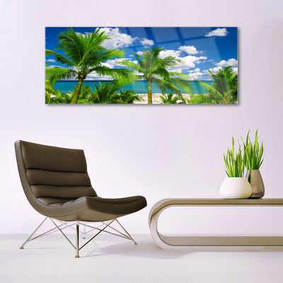 Quadro in vetro Mare Palme Paesaggio