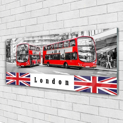 Quadro in vetro Arte dell'autobus a Londra