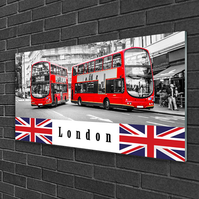 Quadro in vetro Arte dell'autobus a Londra