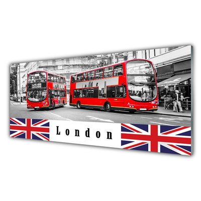 Quadro in vetro Arte dell'autobus a Londra