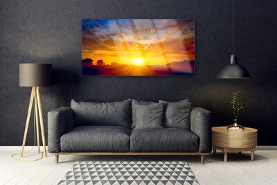 Quadro di vetro Sole Cielo Paesaggio