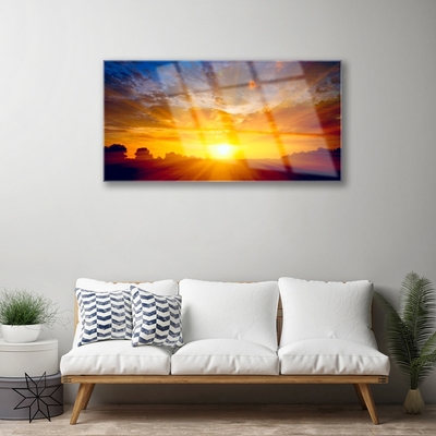 Quadro di vetro Sole Cielo Paesaggio