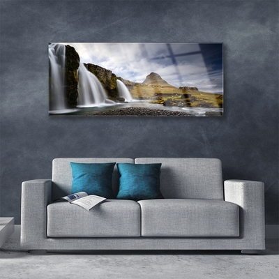 Quadro vetro Cascata Paesaggio montano