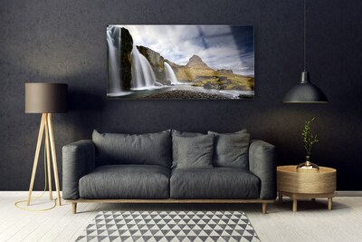 Quadro vetro Cascata Paesaggio montano