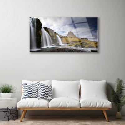 Quadro vetro Cascata Paesaggio montano