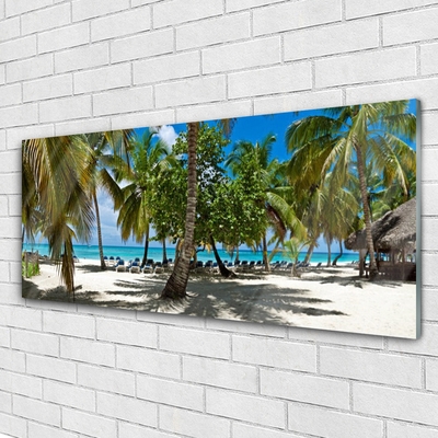 Quadro in vetro Spiaggia Palme Paesaggio