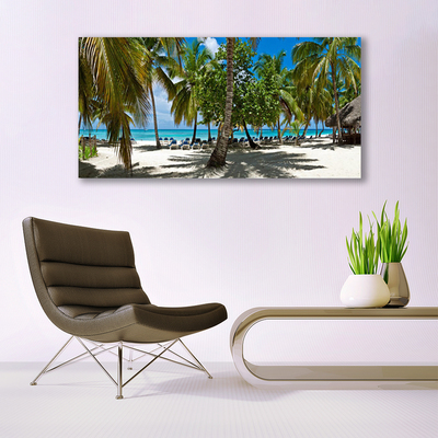 Quadro in vetro Spiaggia Palme Paesaggio