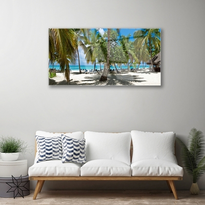 Quadro in vetro Spiaggia Palme Paesaggio