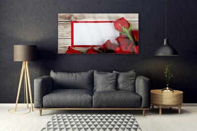 Quadro vetro Rose Fiori Pianta