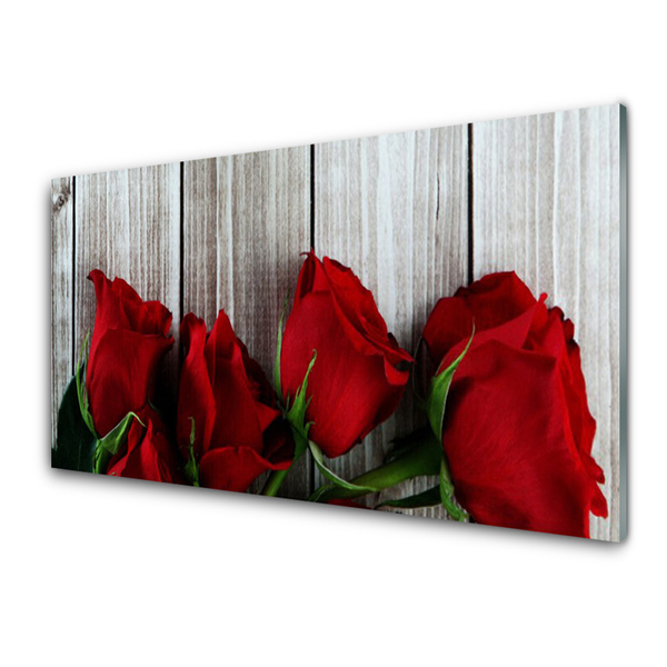 Quadro vetro Rose Fiori Pianta