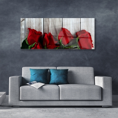 Quadro vetro Rose Fiori Pianta