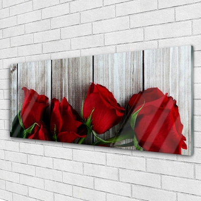 Quadro vetro Rose Fiori Pianta