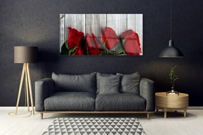 Quadro vetro Rose Fiori Pianta