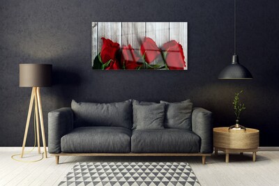 Quadro vetro Rose Fiori Pianta