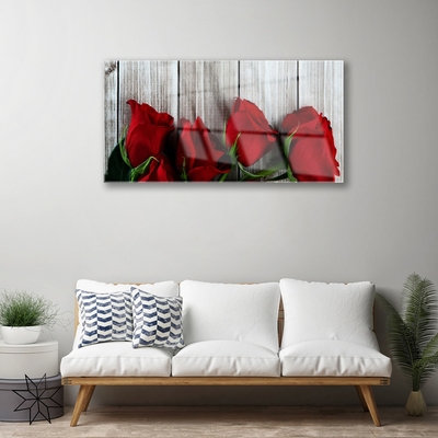 Quadro vetro Rose Fiori Pianta