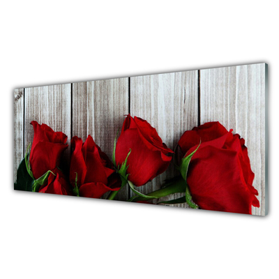 Quadro vetro Rose Fiori Pianta