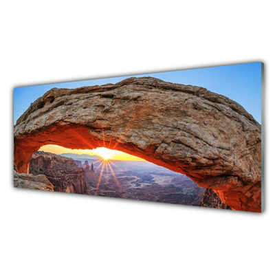 Quadro in vetro Paesaggio Rock Sun
